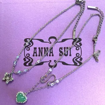 ANNA SUI 나비 & 하트 목걸이