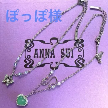 ANNA SUI 나비 & 하트 목걸이