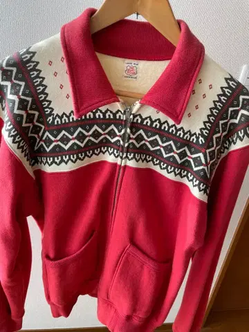 플랫 헤드, 노르딕 무늬 (빨간색) 사이즈 (LARGE 40-42)