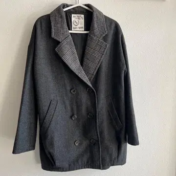 다크 그레이 더블 브레스트 체스터 코트