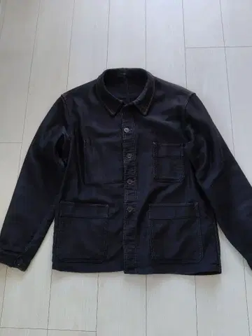 유로 빈티지 40, 50년대 프랑스 블랙 몰스킨 자켓