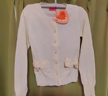 BABY님 리본 포함 화이트 긴팔 가디건 새상품