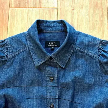 A.P.C. 데님 셔츠 퍼프 슬리브 38