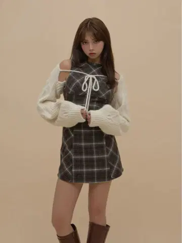 Mimi check set mini dress AM1596