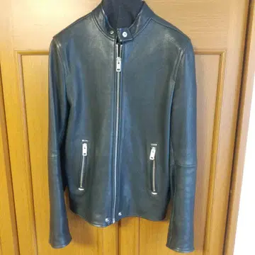 블랙 가죽 싱글 라이더 자켓