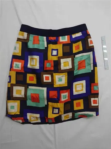 케이트 스페이드 실크 스커트 기하학 패턴 사이즈 4 여성용