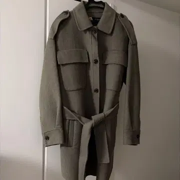 ZARA 울 혼방 밀리터리 코트