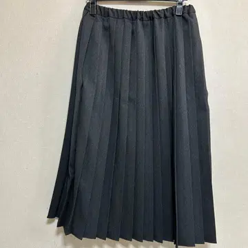 차콜 그레이 플리츠 롱 스커트
