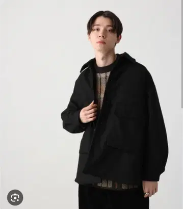 HARE 블랙 빅 실루엣 블루종