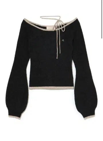 andmary Milly crochet knit tops black