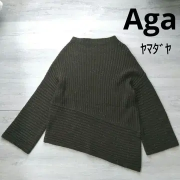 [ 아르가 ] 비대칭 디자인 리브 긴팔 스웨터