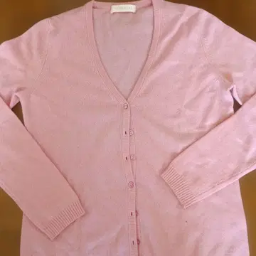캐시미어 100% UNIQLO 핑크 V넥 가디건 M