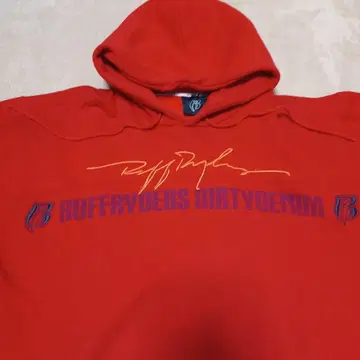 Ruff Ryders 라더즈 오버 후드티 자수 로고 XL 빨간색
