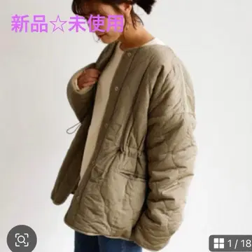 Auntie Rosa Holiday 올리브 그린 퀼팅 자켓