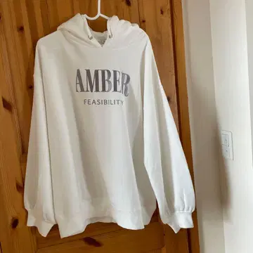 AMBER 화이트 후드티 F 사이즈