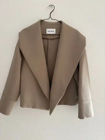 베이지 노카라 자켓 오버 사이즈