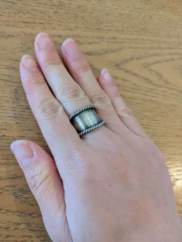 소와리 로프 디자인 실버 오픈 링