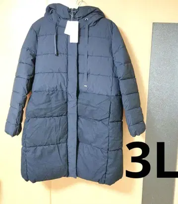 [새상품] 이소재 절개 충전솜 롱 코트 아우터 네이비 3L