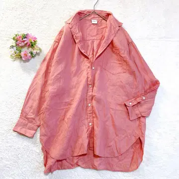 린넨 100% [ 어반 리서치 도어스 ] 린넨 와이드 셔츠 핑크