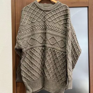 새상품급 그레이 케이블 니트 오버 사이즈 스웨터
