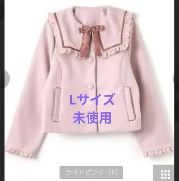 시마무라 아오키 미사코 콜라보 세일러 카라 숏코트 L 사이즈 핑크