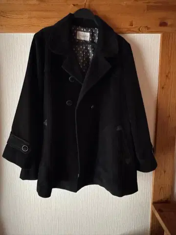 여성용 숏코트 블랙 A라인 3L 빅 사이즈