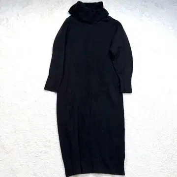 유니클로 니트 원피스 롱 기장 무지 캐주얼 가을/겨울 터틀넥