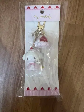 마이멜로디 딸기 휘핑 케이크 숏 케이크 키링 마이멜로디