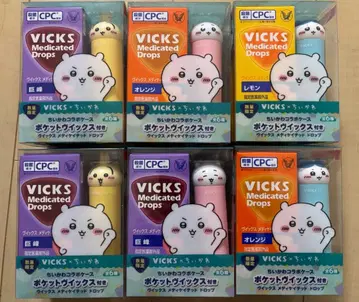 VICKS 메디케이티드 드롭스 6개 세트 치이카와 (먼작귀)