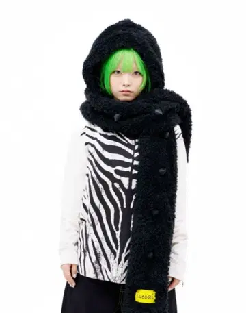 isecai 가시 머플러 (후드 부착) Black