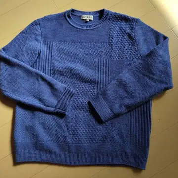 SCAPA 파랑 패치워크 니트 38 블루 넉넉한 스캐파