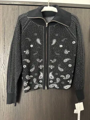 donna SPICCO 블랙 페이즐리 무늬 블루종