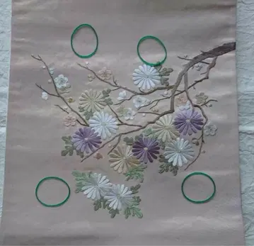 꽃무늬 자수 나고야 오비 핑크 베이지 계열