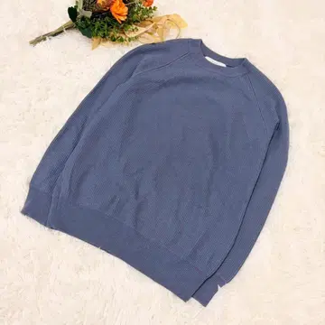 UNITED ARROWS 니트 탁한 블루 리브 어른 내추럴