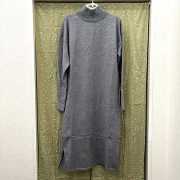 메틀리제 하이넥 니트 원피스 그레이 미사용