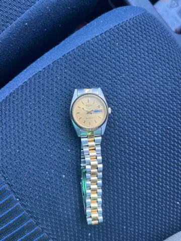 SEIKO 파이브 자동 와인딩 레이디스 손목시계 골드 실버