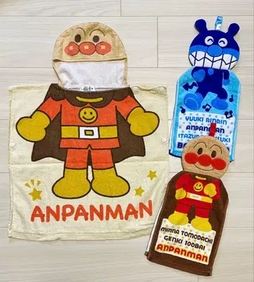 호빵맨 루프 달린 타월 3개 세트