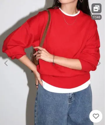 andme 앤도미 하이 게이지 니트 레드 L 사이즈 긴팔 스웨터 니트