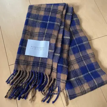 W.J. Henderson 울 머플러 체크 무늬