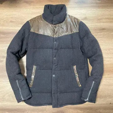 BACKLASH 가죽 절개 패딩 자켓