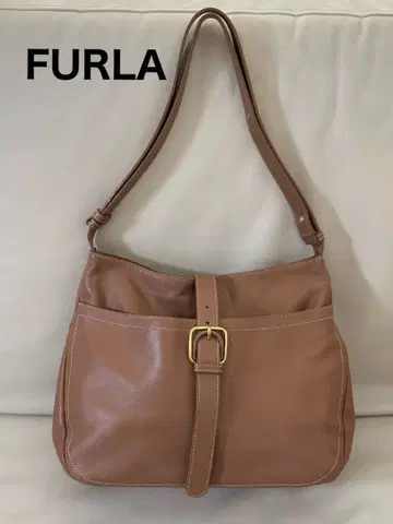 베이지 가죽 숄더백