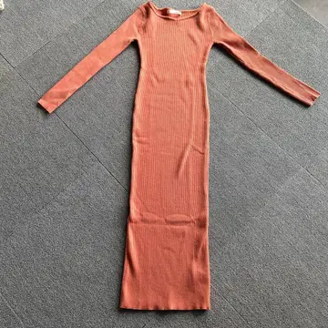 ROYAL PARTY 오렌지 니트 롱 원피스