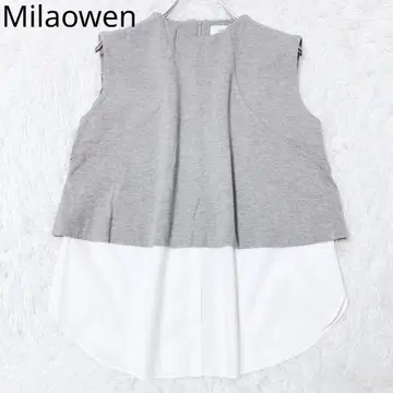 미라 오웬 티셔츠 슬리브리스 셔츠 도킹 그레이 화이트