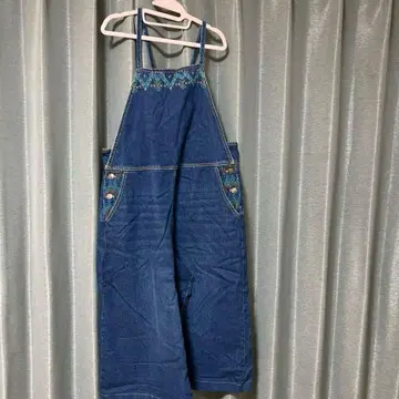 티티카카 데님 살로펫 기하학 패턴 자수 와이드 팬츠