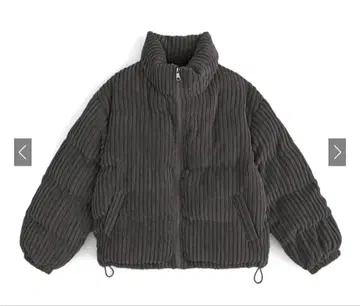 차콜 코듀로이풍 다운 자켓