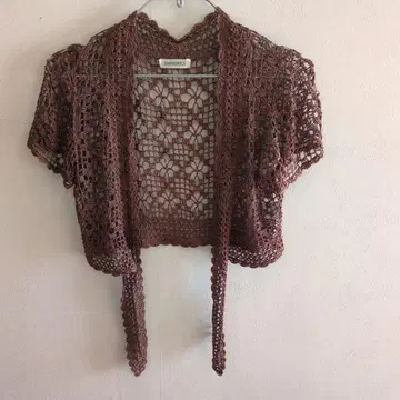 HARMONICA 브라운 레이스 짜임 가디건
