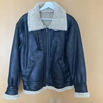 인조 가죽 보아 무스탕 코트