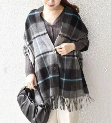 SHIPS 체크 무늬 울 스톨