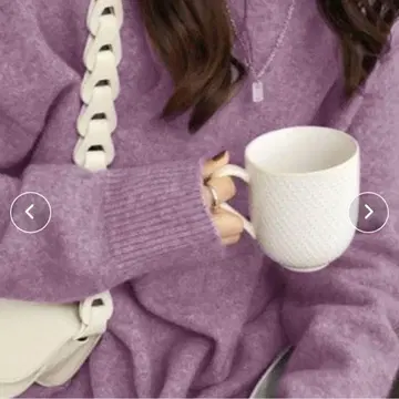 니트 스웨터 긴팔 라벤더 핑크