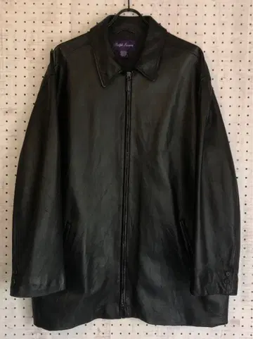 랄프 로렌 최고봉 퍼플 라벨 가죽 자켓 XL 블랙